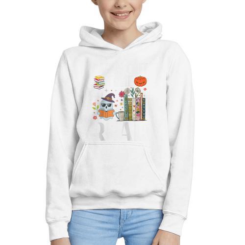 Carve Out Time To Read Halloween Ghost Books Raglan Baseball Tee Graphic Youth Hoodie - Bookorys AU