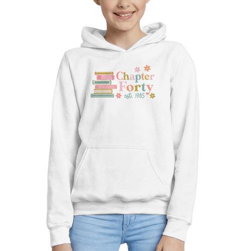 Chapter Forty 40 Years Old 40th Birthday Book Lover Graphic Youth Hoodie - Bookorys CA
