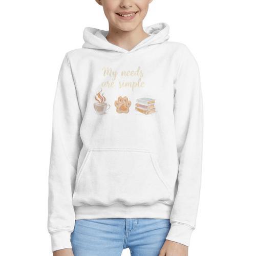 Coffee Paw Print Book Lover Reading Simple Life Bookworm Premium Tri-Blend Graphic Youth Hoodie - Bookorys CA