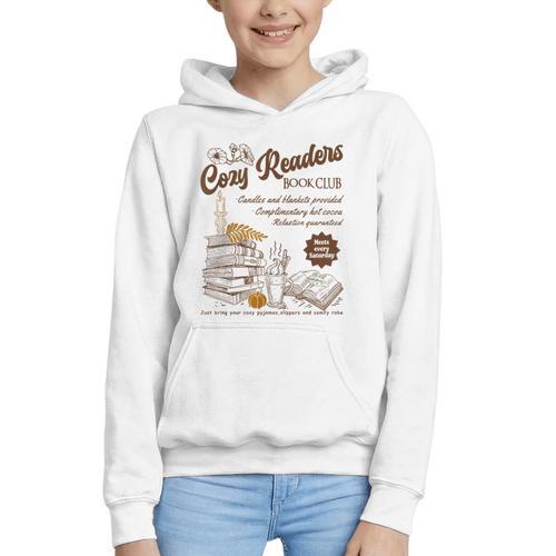 Cozy Girl Book Club Cozy Readers Book Club Graphic Youth Hoodie - Bookorys
