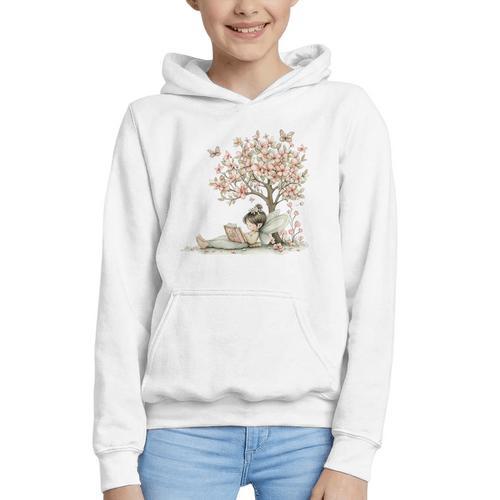 Cute Fairy Reading Fairycore Aesthetic Book Lover Graphic Youth Hoodie - Bookorys