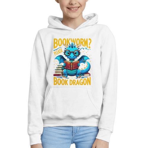 Dragon Bookworm Please I'm A Book Dragon Graphic Youth Hoodie - Bookorys