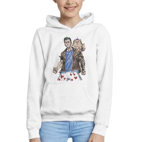 Dungeon Crawler Carl Sketchbook Princess Donut And Carl Book Graphic Youth Hoodie - Bookorys