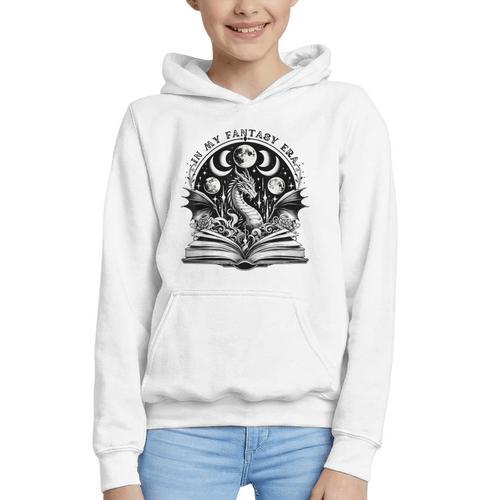 In My Fantasy Era Reading Fantasy Books Halloween Bookish Graphic Youth Hoodie - Bookorys AU