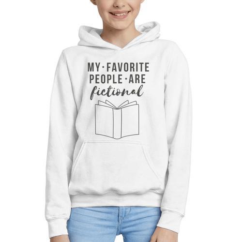 My Favorite People Are Fictional Book Reader Lover Graphic Youth Hoodie - Bookorys