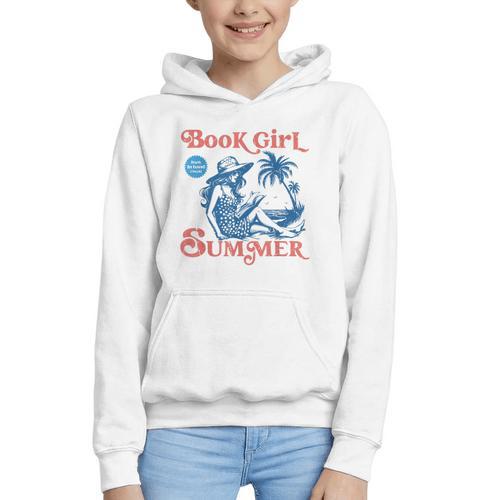 Girl Reading Book Summer Beach Vacation For Book Lover Graphic Youth Hoodie - Bookorys AU