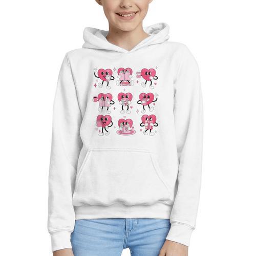 Heart Reading Books Valentine Teacher Boy Girl Book Lover Graphic Youth Hoodie - Bookorys