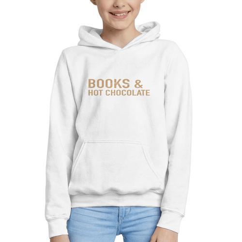 Jolabokaflod Because Books And Hot Chocolate T-Shirt Graphic Youth Hoodie - Bookorys CA