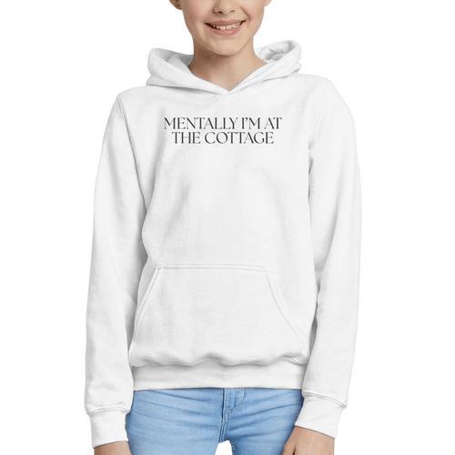 Mentally I'm At The Cottage Bookish Romance Book Lover Graphic Youth Hoodie - Bookorys