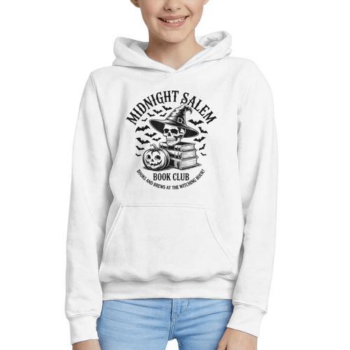 Midnight Salem Book Club Witchy Reads Graphic Youth Hoodie - Bookorys DE