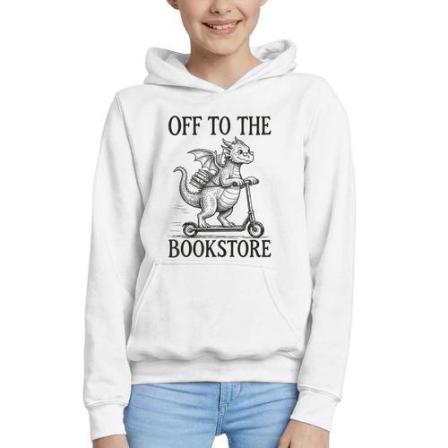 Off To The Bookstore Reading Bookworm Graphic Youth Hoodie - Bookorys UK