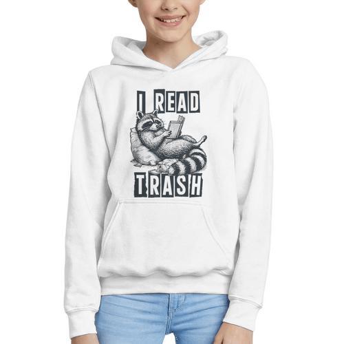 Racoon Reading Spicy Smutty Book Booktok I Read Trashy Books Graphic Youth Hoodie - Bookorys CA