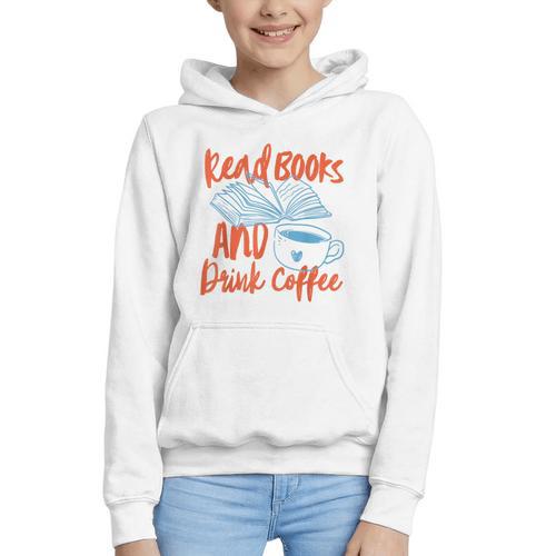 Read Book And Drink Coffee Book Club Reading Graphic Youth Hoodie - Bookorys
