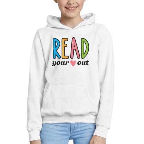 Read Your Heart Read Reading Librarian Book Across America Graphic Youth Hoodie - Bookorys
