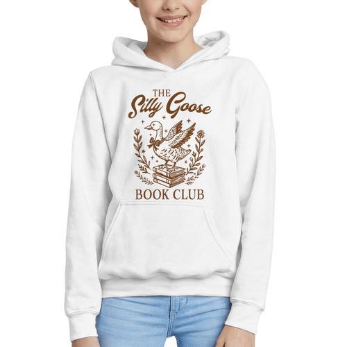 Reading Book Lover Bookish Librarian Silly Goose Book Club Graphic Youth Hoodie - Bookorys