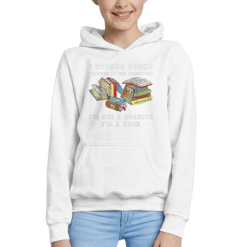 I Rescue Book Trapped In The Bookstore I'm Not A Hoarder Premium Tri-Blend Graphic Youth Hoodie - Bookorys CA