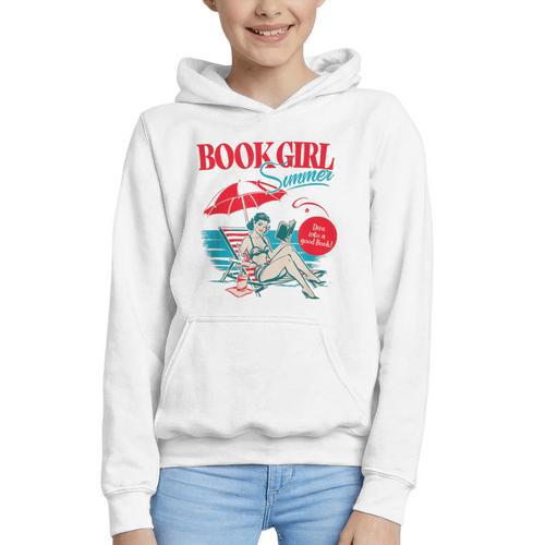 Retro Book Girl Summer For Women Beach Reading Graphic Youth Hoodie - Bookorys