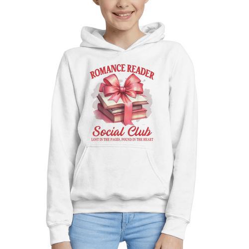 Romance Book Reading Bookish Romance Reader Social Club Graphic Youth Hoodie - Bookorys