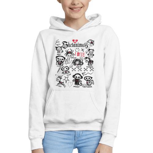 Skelanimals I Bite Vintage Retro Dead Pet Textbook Collage Graphic Youth Hoodie - Bookorys CA