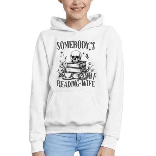 Somebody's Smut Reading Wife Smutty Book Lovers Graphic Youth Hoodie - Bookorys