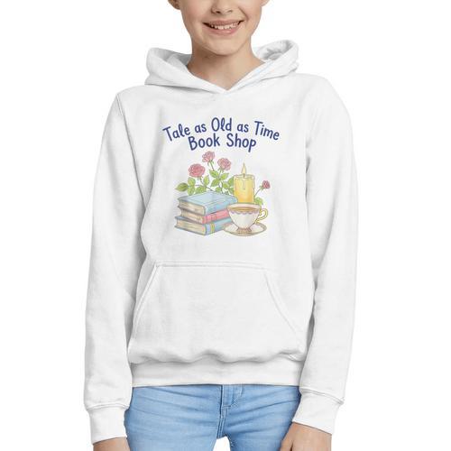 Tale As Old As Time Floral Bookshop Romantic Graphic Youth Hoodie - Bookorys