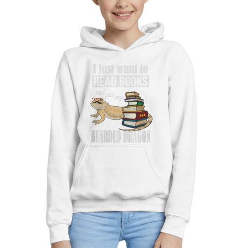 Tiny Dinosaur Read Books & Pet My Bearded Dragon Lover Premium Tri-Blend Graphic Youth Hoodie - Bookorys AU