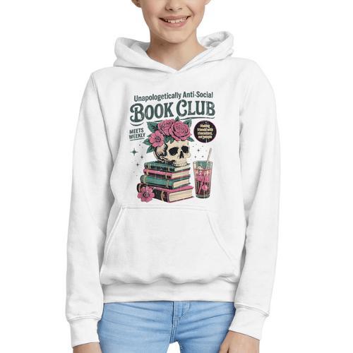 Unapologetically Anti Social Book Club Graphic Youth Hoodie - Bookorys CA