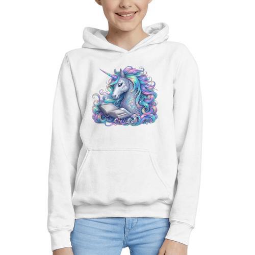 Unicorn Reading For Book Lovers Readers Graphic Youth Hoodie - Bookorys