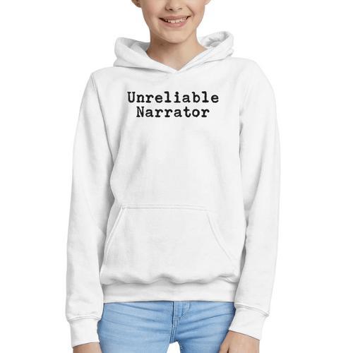 Unreliable Narrator Writer Literary Book Author Bookworm Graphic Youth Hoodie - Bookorys