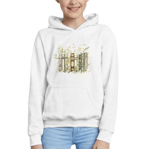 Vintage Floral Bookshelf I Have No Shelf Control Book Lovers Graphic Youth Hoodie - Bookorys DE