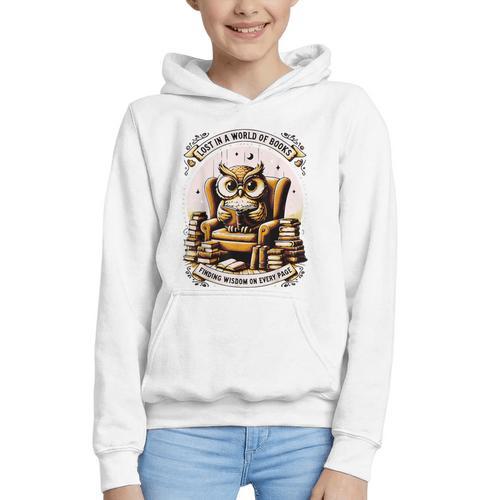 Wise Owl Reading Books Graphic Youth Hoodie - Bookorys AU