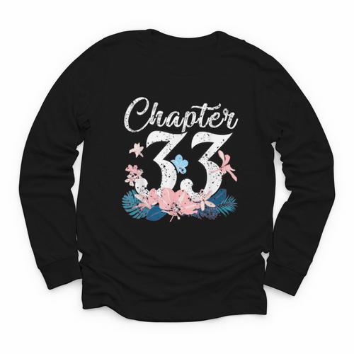 1988 Happy Birthday Chapter 33 Year Old Women Book Lover Youth Long Sleeve Tee - Bookorys