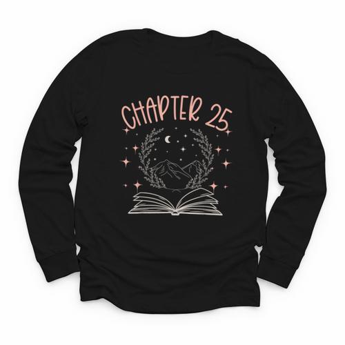 25th Birthday Women Book Lovers Chapter 25 Its My Birthday Youth Long Sleeve Tee - Bookorys AU