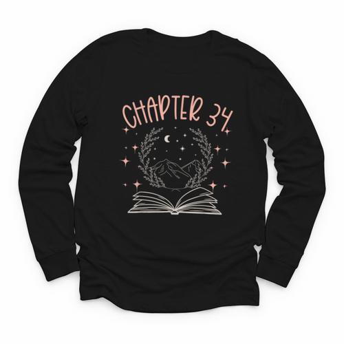 34th Birthday Women Book Lovers Chapter 34 Its My Birthday Youth Long Sleeve Tee - Bookorys AU