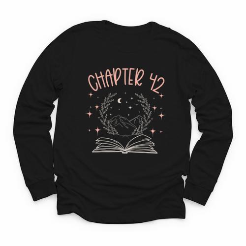 42nd Birthday Women Book Lovers Chapter 42 Its My Birthday Youth Long Sleeve Tee - Bookorys