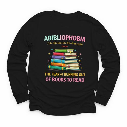 Abibliophobia Book Lovers Graphic Youth Long Sleeve Tee - Bookorys CA