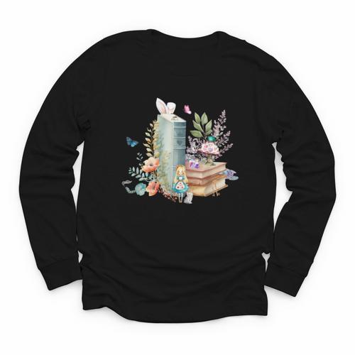 Alice In Wonderland Characters Lewis Carroll Book Lover Youth Long Sleeve Tee - Bookorys