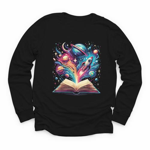 Astronomy Space Lover Books Bookworm Youth Long Sleeve Tee - Bookorys DE