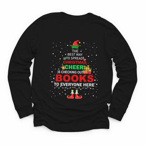 The Best Way To Spread Christmas Cheer Is Checking Out Books Youth Long Sleeve Tee - Bookorys AU