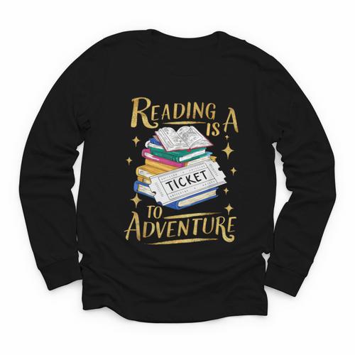 Book Adventure Library Student Teacher Book Youth Long Sleeve Tee - Bookorys CA