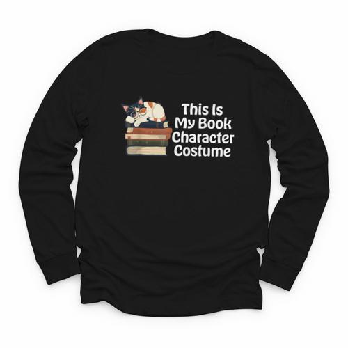 This Is My Book Character Costume Cat Men Women Kids Reading Youth Long Sleeve Tee - Bookorys