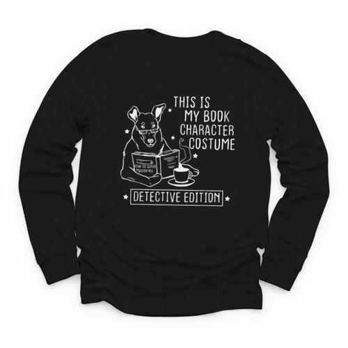 This Is My Book Character Costume Dog Reading a Book Youth Long Sleeve Tee - Bookorys