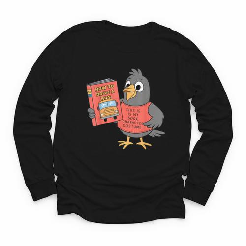 This Is My Book Character Costume- Pigeon Kids Reading Youth Long Sleeve Tee - Bookorys