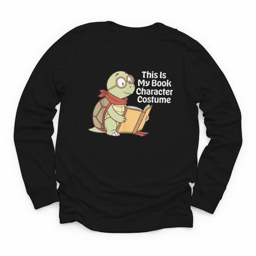This Is My Book Character Costume Turtle Kids Reading Youth Long Sleeve Tee - Bookorys