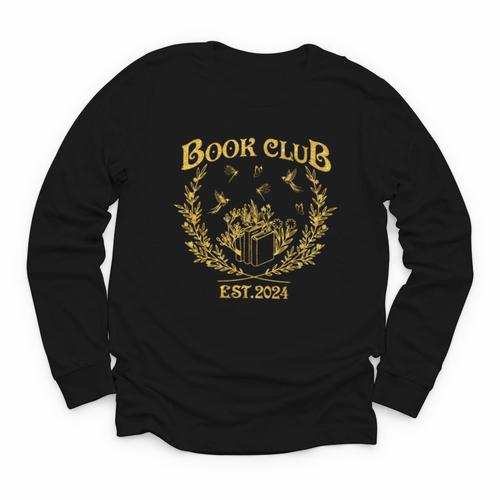 Book Club Since Reading Club EST 2024 Book Lover Social Club Youth Long Sleeve Tee - Bookorys AU