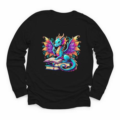 Book Dragon Reading Youth Long Sleeve Tee - Bookorys