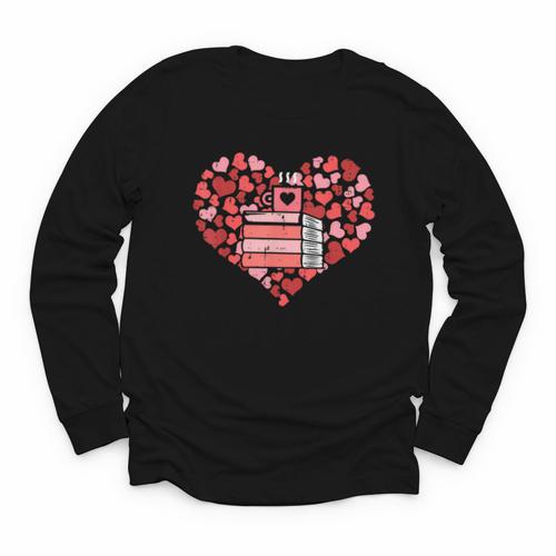 Book Heart Cute Read Book Reading Librarian Across America Youth Long Sleeve Tee - Bookorys