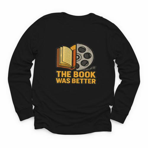 Book Love Scene The Book Was Better Bookworm Vibes Youth Long Sleeve Tee - Bookorys