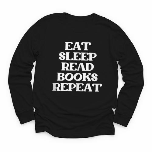 Book Lover Book Eat Sleep Read Books Repeat Youth Long Sleeve Tee - Bookorys CA