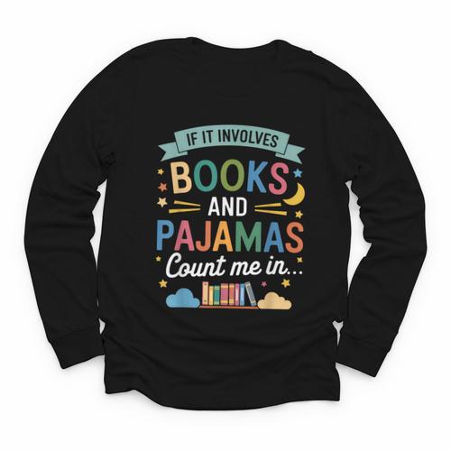 Book Lovers Reading Bedtime Cozy Pajama For Librarians Youth Long Sleeve Tee - Bookorys DE